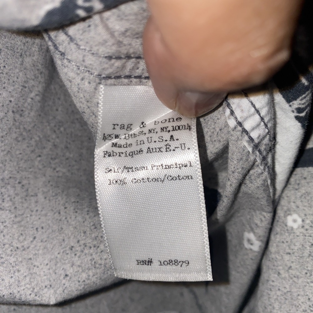 Rag And Bone Made In‎ USA 100% Cotton 1/2 Button Floral Hawaiian Camp Shirt XL - Picture 7 of 14